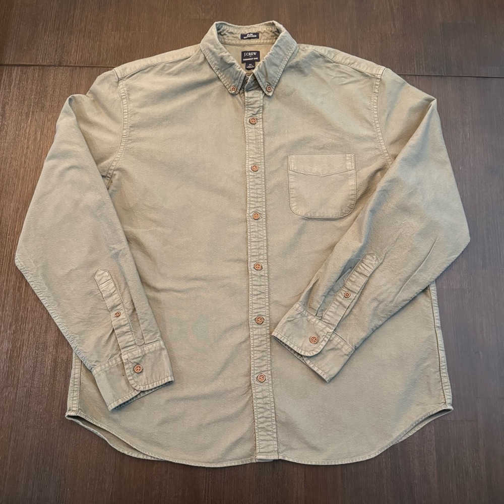 J. Crew Tan Casual Button Down Shirt Relaxed Fit